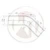 Ø55mm silicone hose 45° bend black