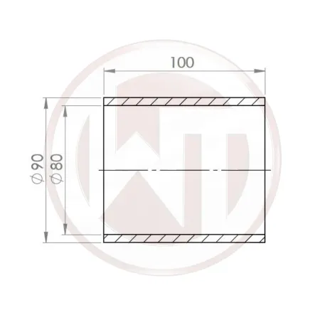 Ø80mm (3,15) silicone connector straight black