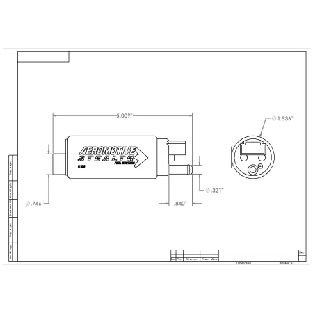 Pompa paliwa Aeromotive 11569 340 Stealth GM 340 lph (Offset Inlet In-line with outlet - P/N 11169)
