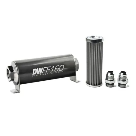 DeatschWerks In-Line Fuel Filter Kit -10AN 100 Micron 160mm