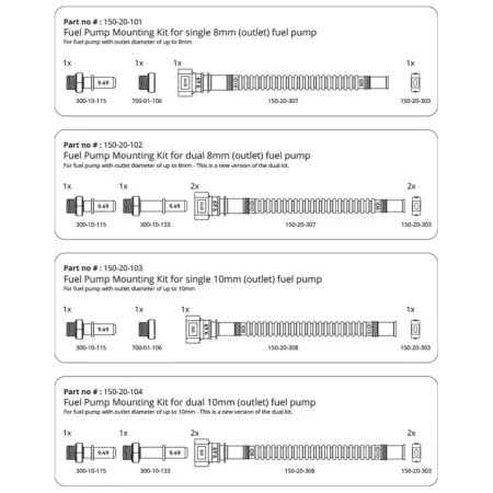 Nuke Performance SAE ID10 Fuel pump mounting kit for Dual fuel pumps
