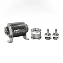 DeatschWerks In-Line Fuel Filter Kit 5/16 In Barb 5 Micron 70mm