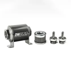 DeatschWerks In-Line Fuel Filter Kit 5/16IN 40 Micron 70mm