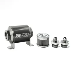 DeatschWerks In-Line Fuel Filter Kit -6AN 100 Micron 70mm