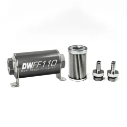 DeatschWerks In-Line Fuel Filter Kit 3/8IN 10 Micron 110mm