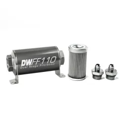 DeatschWerks In-Line Fuel Filter Kit -6AN 10 Micron 110mm