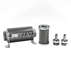 DeatschWerks In-Line Fuel Filter Kit 3/8IN 40 Micron 110mm