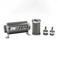 DeatschWerks In-Line Fuel Filter Kit 5/16IN 40 Micron 110mm