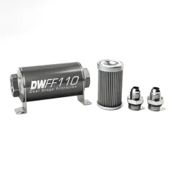 DeatschWerks In-Line Fuel Filter Kit -8AN 40 Micron 110mm