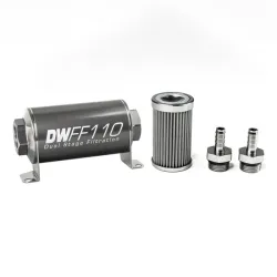 DeatschWerks In-Line Fuel Filter Kit 3/8IN 100 Micron 110mm