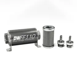 DeatchWerks In-Line Fuel Filter Kit 5/16IN 100 Micron 110mm