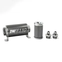 DeatschWerks In-Line Fuel Filter Kit -6AN 100 Micron 110mm