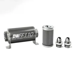 DeatschWerks In-Line Fuel Filter Kit -8AN 100 Micron 110mm
