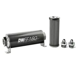 DeatschWerks In-Line Fuel Filter Kit -6AN 40 Micron 160mm