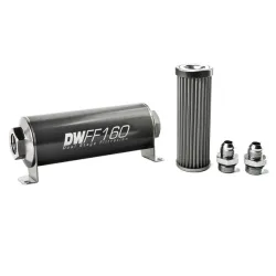 DeatschWerks In-Line Fuel Filter Kit -8AN 40 Micron 160mm