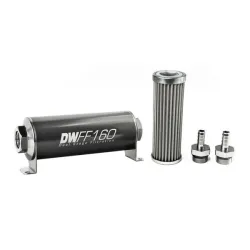 DeatschWerks In-Line Fuel Filter Kit 3/8IN 100 Micron 160mm