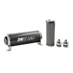 DeatschWerks In-Line Fuel Filter Kit -6AN 100Micron 160mm