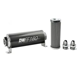 DeatschWerks In-Line Fuel Filter Kit -8AN 100 Micron 160mm