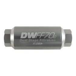 DeatschWerks Compact In-Line Fuel Filter Kit -10AN Female 10 Micron 70mm