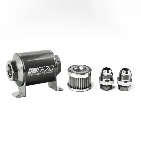 DeatschWerks In-Line Fuel Filter Kit -10AN 5 Micron 70mm