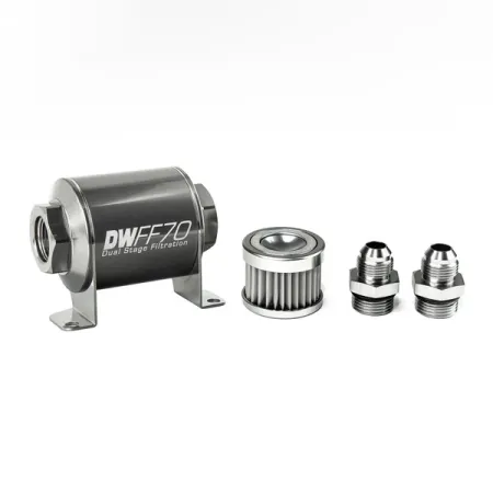 DeatschWerks In-Line Fuel Filter Kit -8AN 5 Micron 70mm