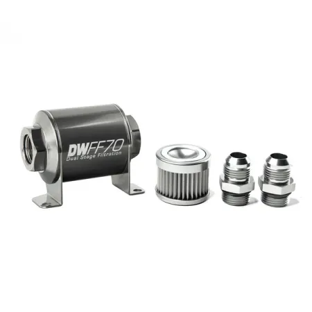 DeatschWerks In-Line Fuel Filter Kit -10AN 10 Micron 70mm