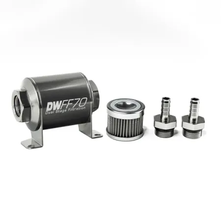 DeatschWerks In-Line Fuel Filter Kit 3/8IN 40 Micron 70mm