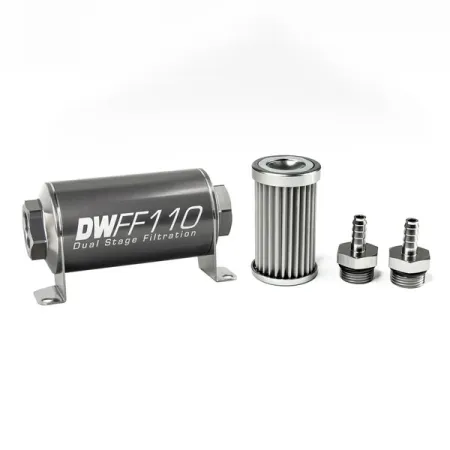 DeatschWerks In-Line Fuel Filter Kit 5/16IN 5 Micron 110mm