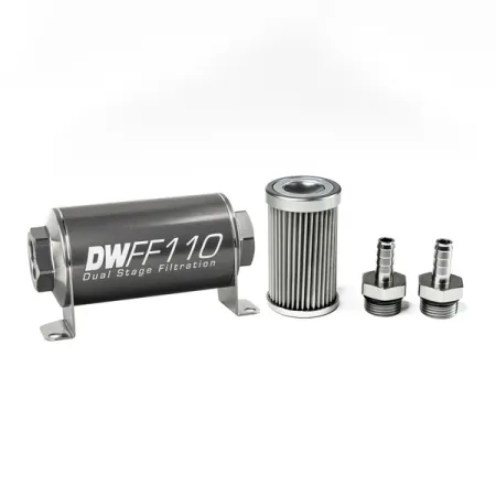 DeatschWerks In-Line Fuel Filter Kit 3/8IN 10 Micron 110mm