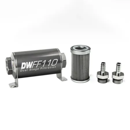 DeatschWerks In-Line Fuel Filter Kit 3/8IN 40 Micron 110mm