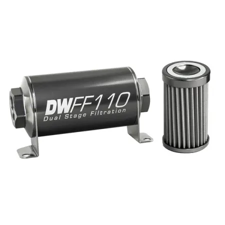 DeatschWerks In-Line Fuel Filter Kit -10AN Female 40 Micron 110mm
