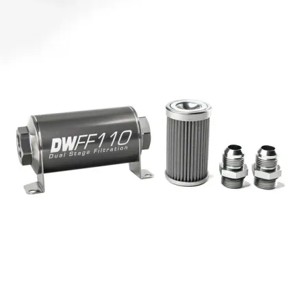 DeatschWerks In-Line Fuel Filter Kit -10AN 100 Micron 110mm