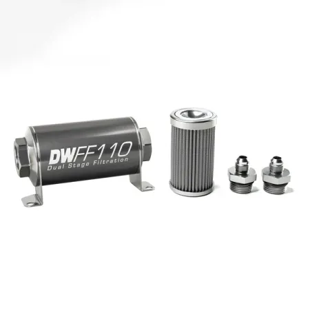 DeatschWerks In-Line Fuel Filter Kit -6AN 100 Micron 110mm