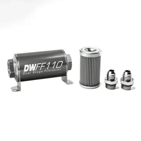 DeatschWerks In-Line Fuel Filter Kit -8AN 100 Micron 110mm