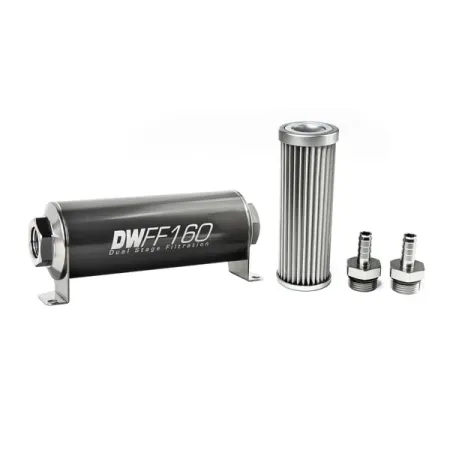 DeatschWerks In-Line Fuel Filter Kit 3/8IN 5 Micron 160mm