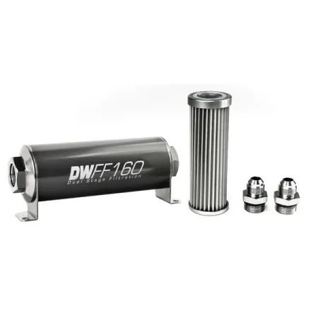 DeatschWerks In-Line Fuel Filter Kit -8AN 5 Micron 160mm