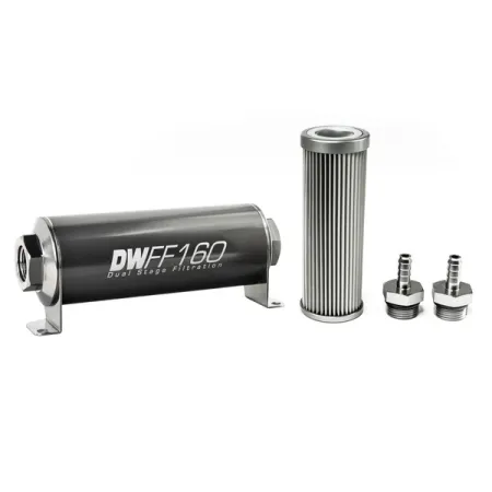 Deatschwerks In-Line Fuel Filter Kit 5/16IN 10 Micron 160mm