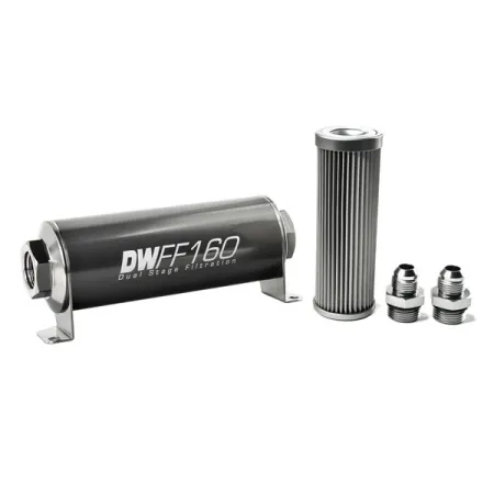 DeatschWerks In-Line Fuel Filter Kit -8AN 10 Micron 160mm