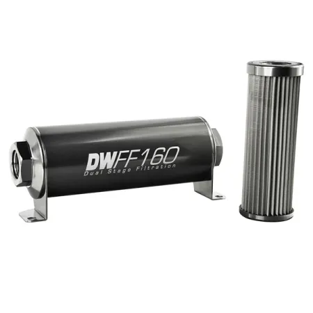 DeatschWerks In-Line Fuel Filter Kit -10AN Female 10 Micron 160mm