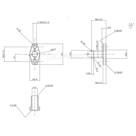 Pulsar PSR Oil Drain Flange Kits for Small Frame Tirbos without Thread