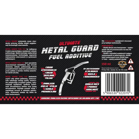 Dodatek Do Paliwa Metal Guard Fuel CLP 200 ml czyści układ paliwowy i wzbogaca 200ml