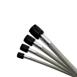 6AN (10Ft) Stainless Steel Braided Hose (Black Ends) Nitrous Express NX 12120