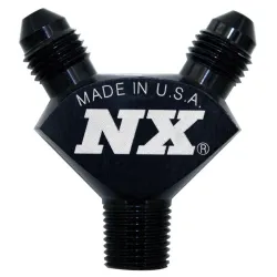 1/8NPT x 3AN x 3AN Billet Pure-Flo Y Fitting Black Nitrous Express NX 16378