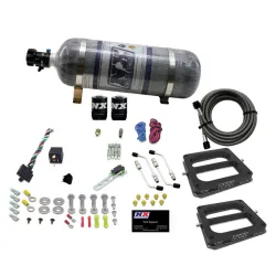 Dual 4500 Conventional Plate System Gasoline Stage 6 50-300Hp with 12Lb Carbon Bottle Nitrous Express NX 30270-12
