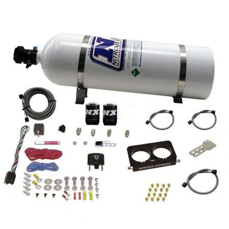 4 Valve Nitrous Plate System-Stock Throttle Body with 15Lb Bottle for Ford Nitrous Express NX 20950D-15