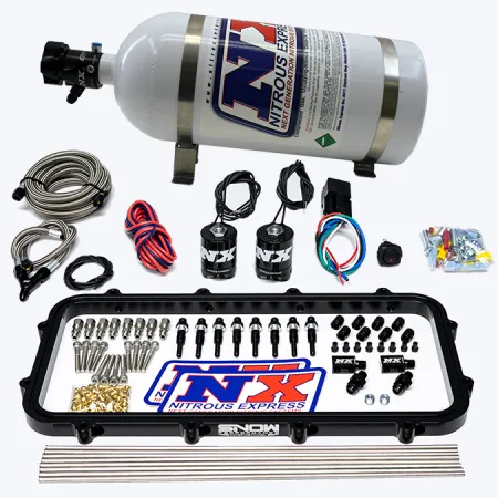 Direct Port Dry Holley High Ram Plate Nitrous System 10LB Nitrous Express NX 20963-10
