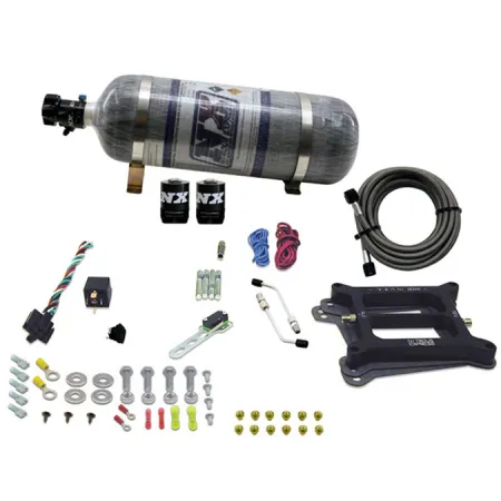 4150 Conventional Plate System Gasoline Stage 6 50-300Hp with 12Lb Carbon Bottle Nitrous Express NX 30040-12