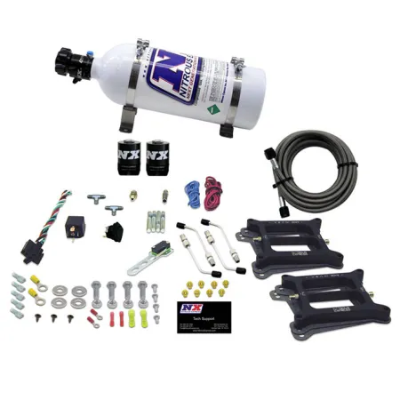 Dual 4150 Conventional Plate System Alcohol Stage 6 50-300Hp with 5Lb Bottle Nitrous Express NX 30245-05