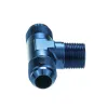 Adapter Trójnik Męski/Męski/Męski AN6 - 1/4 NPT - AN6 Niebieski