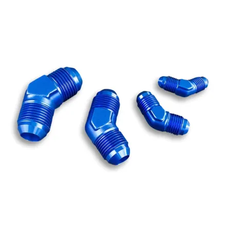 AN10 45' Nypel adapter męsko-męski JIC Niebieski